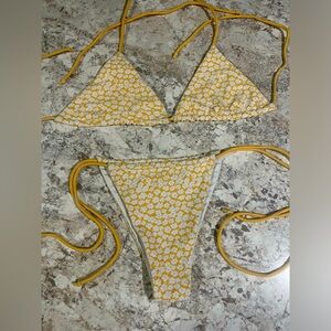 Daisy flower Triangle bikini set